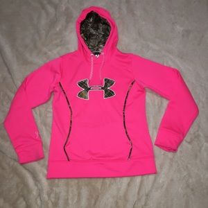 Pink and Camo Under Armour Hoodie sweatshirt